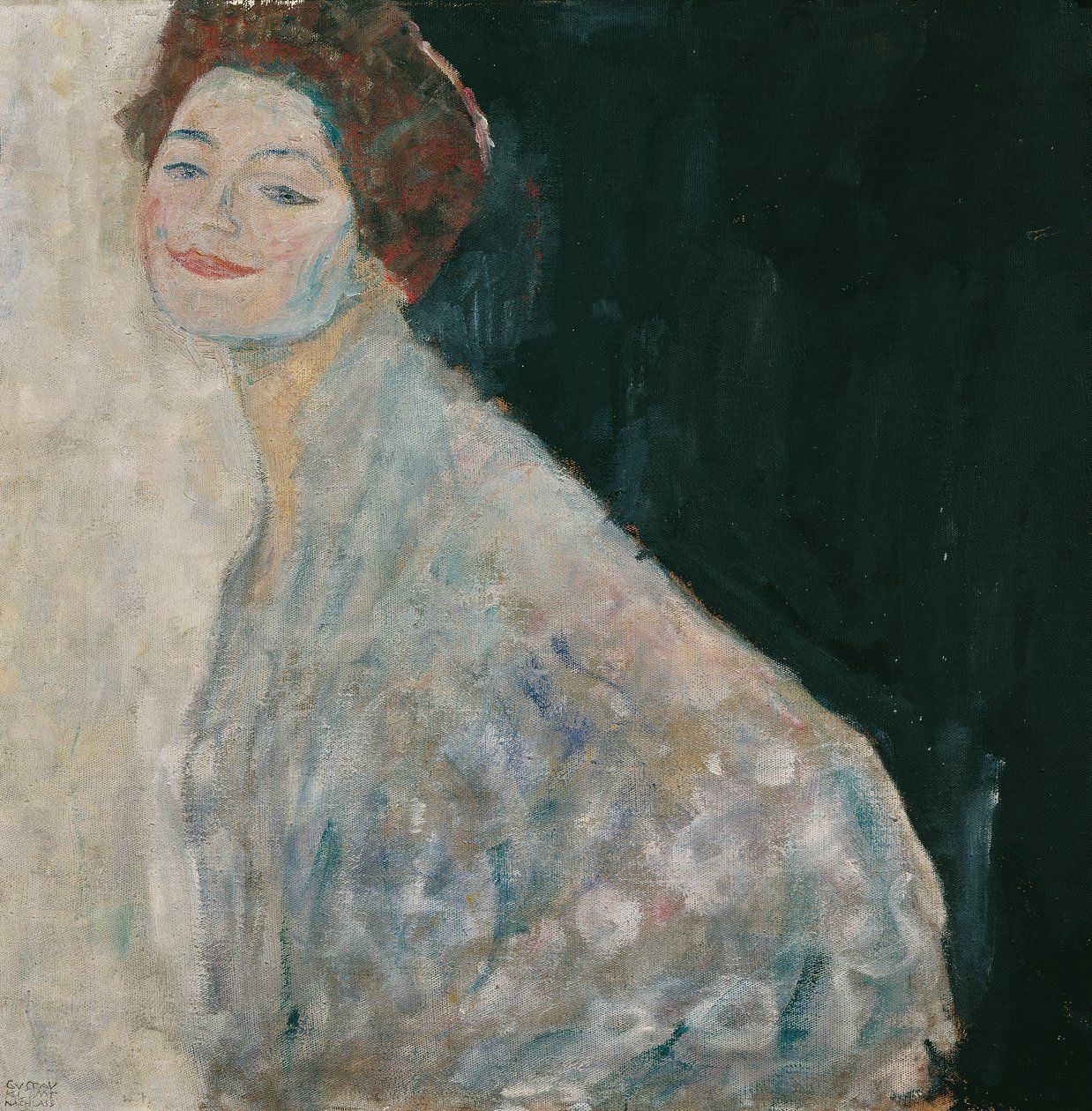 Portret damy w bieli autorstwa Gustav Klimt