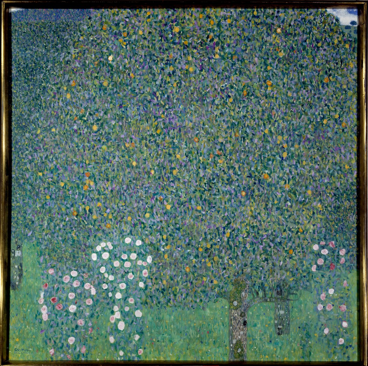 Krzewy róż pod drzewami autorstwa Gustav Klimt