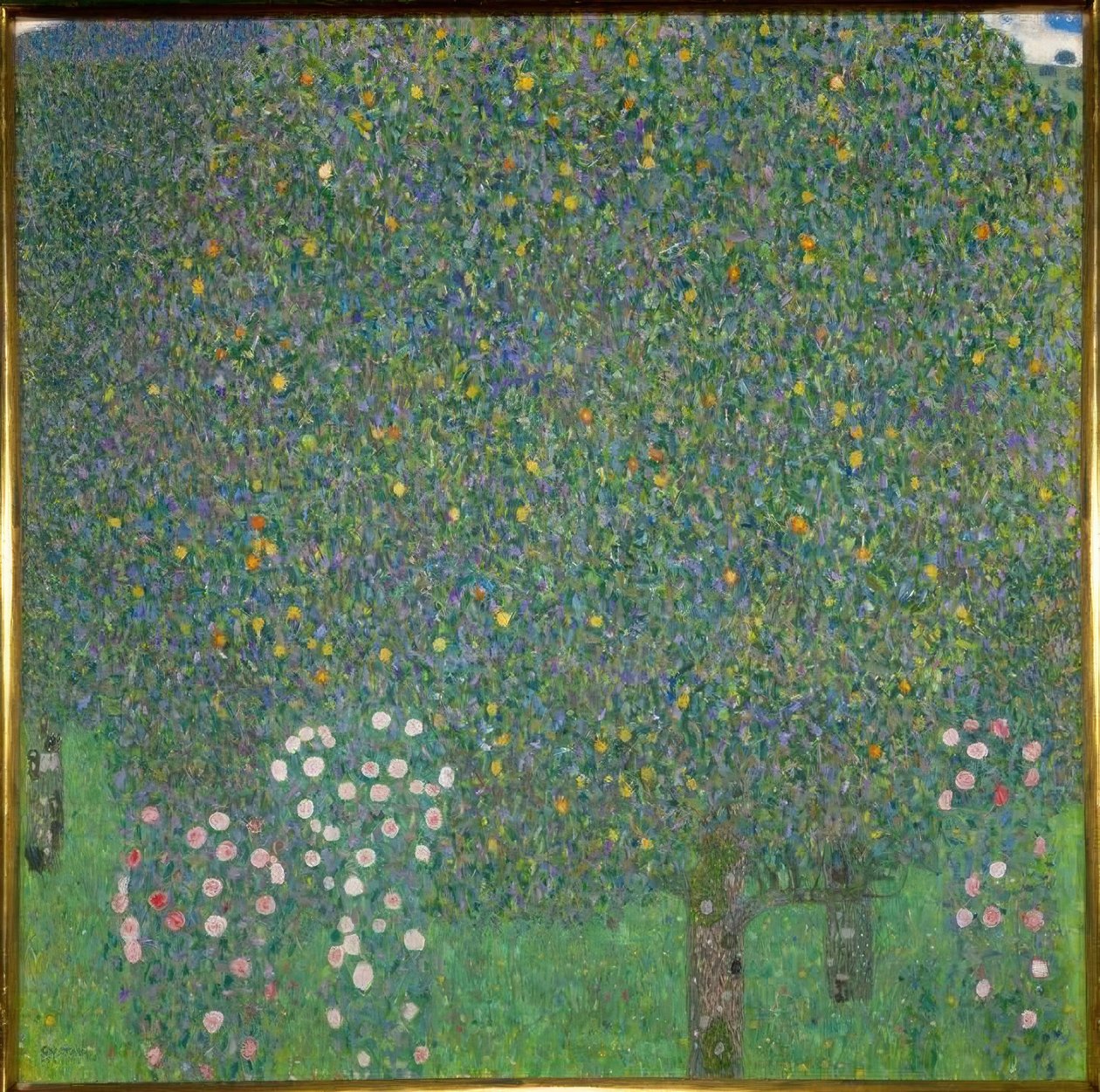 Krzaki róż pod drzewami autorstwa Gustav Klimt