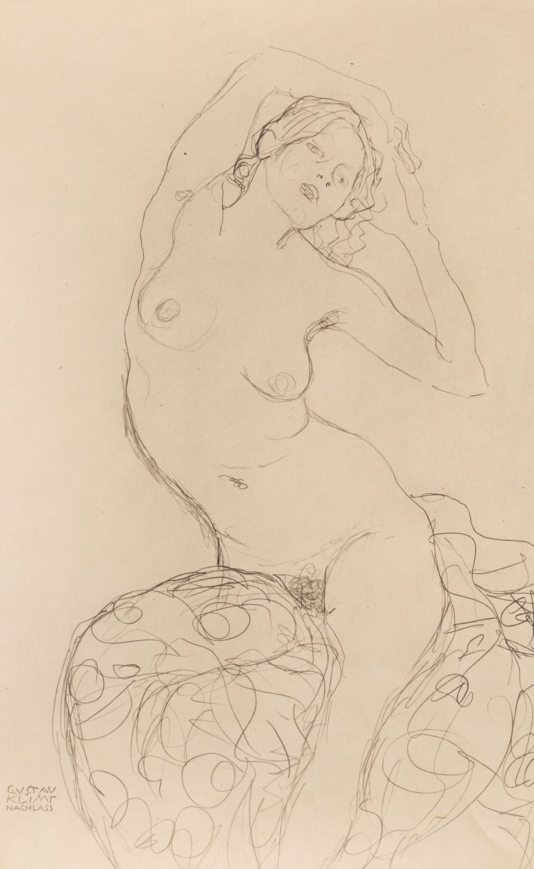 Akt siedzący, ok. 1914-1916. autorstwa Gustav Klimt