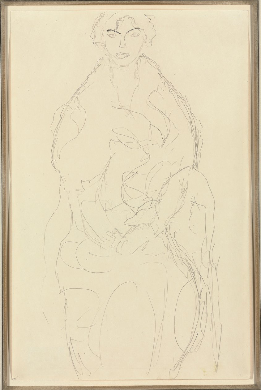 Siedząca kobieta z przodu, ok. 1917-18 autorstwa Gustav Klimt