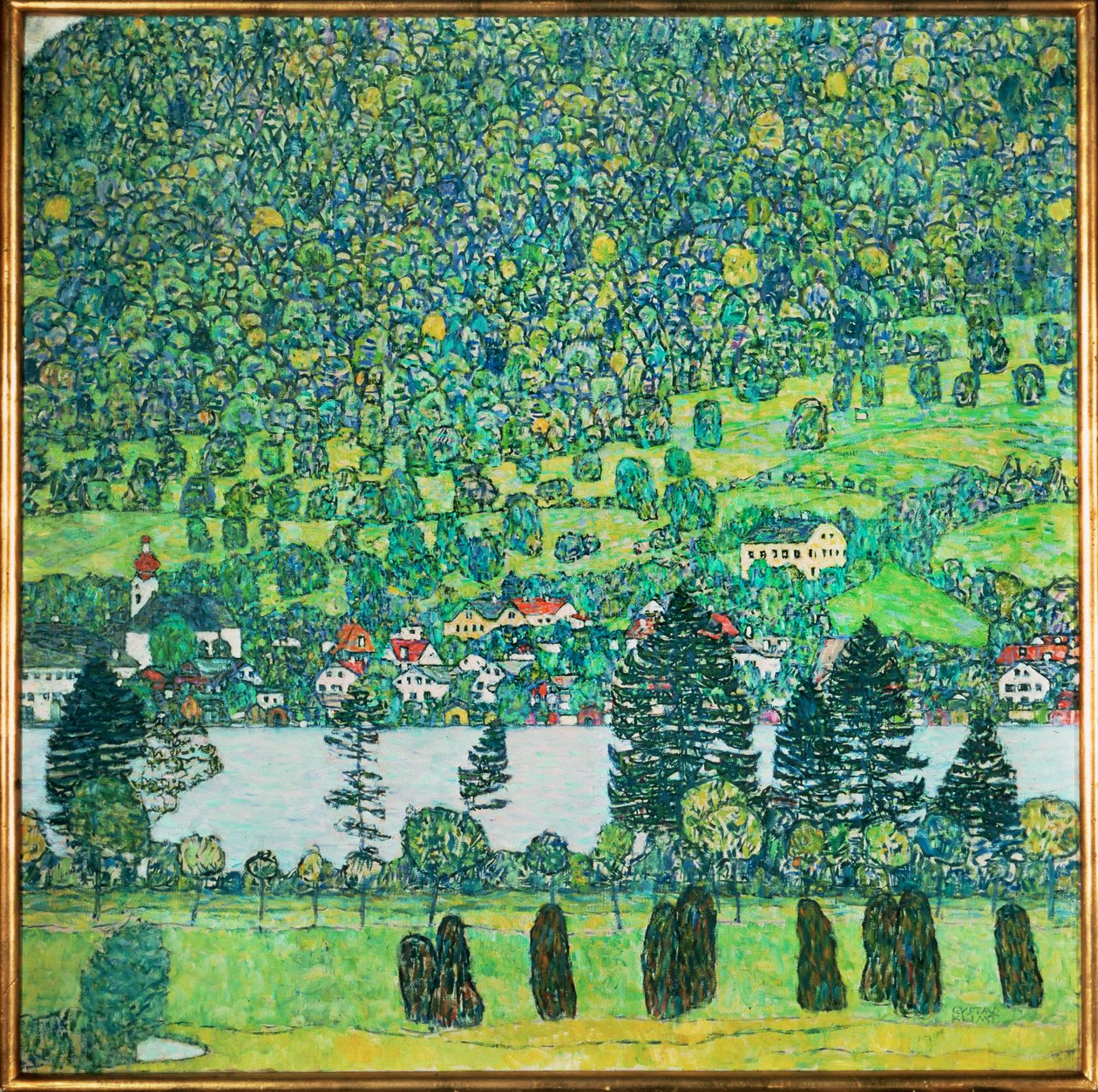 Zbocze w lesie nad jeziorem Atterse autorstwa Gustav Klimt