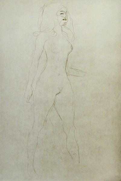 Nago na stojąco (verso) autorstwa Gustav Klimt