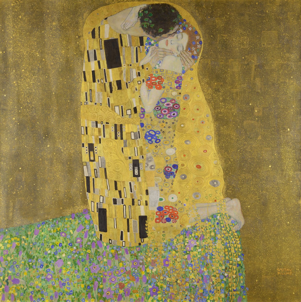 Pocałunek, 1907-08 autorstwa Gustav Klimt