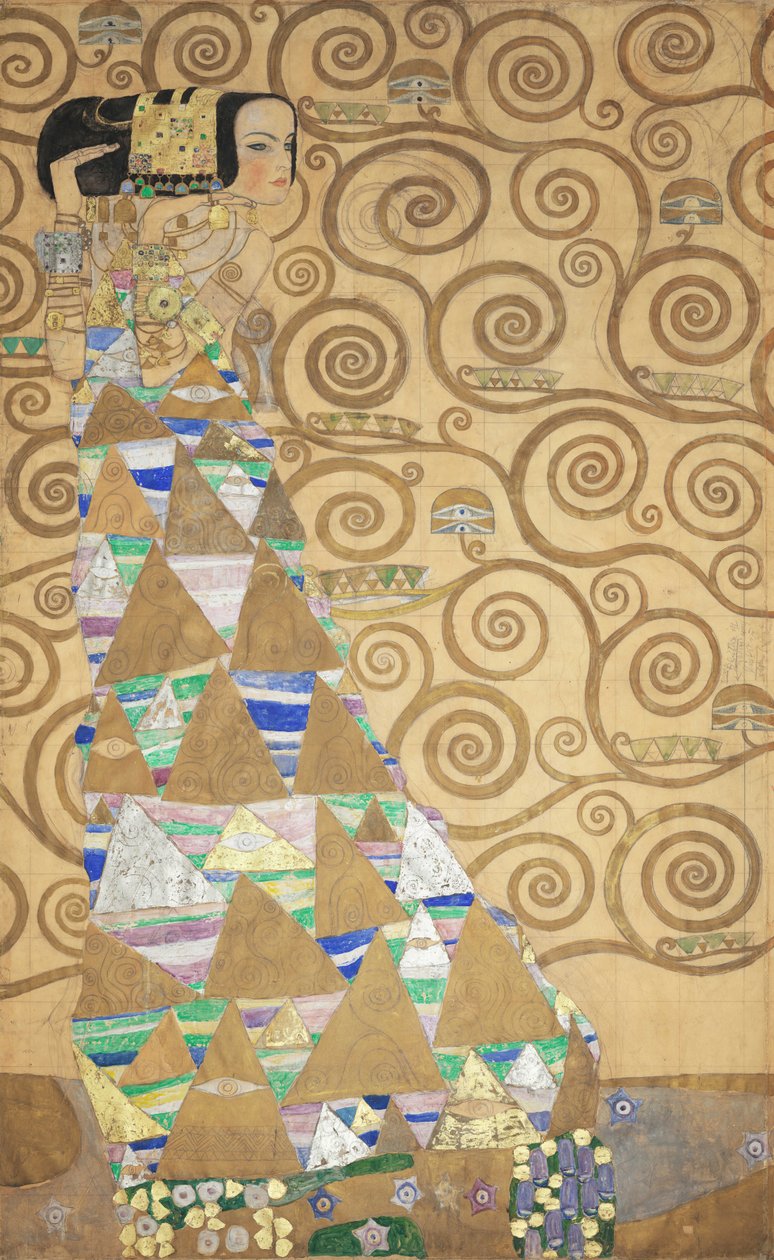 Fryz Stocleta, Szczegół: Oczekiwanie, 1905-1909. autorstwa Gustav Klimt
