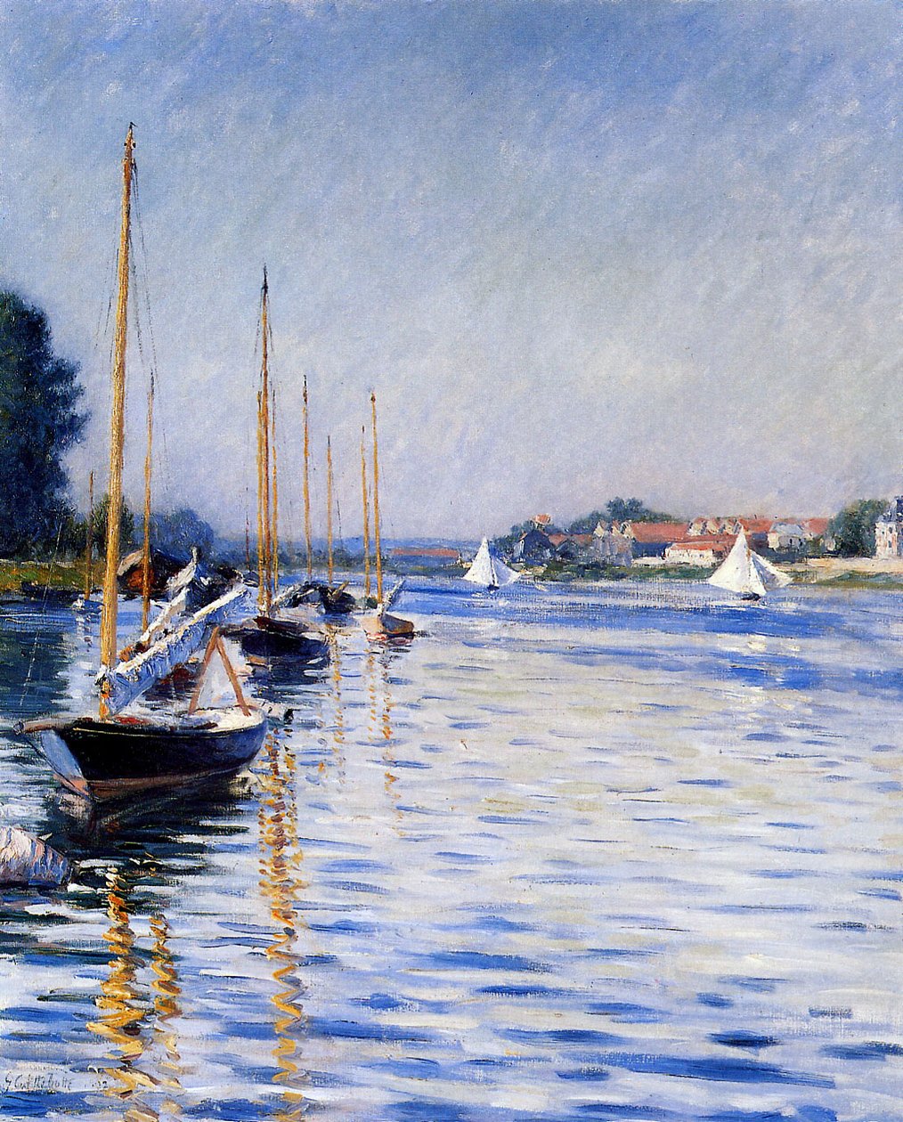 Łodzie na Sekwanie autorstwa Gustave Caillebotte