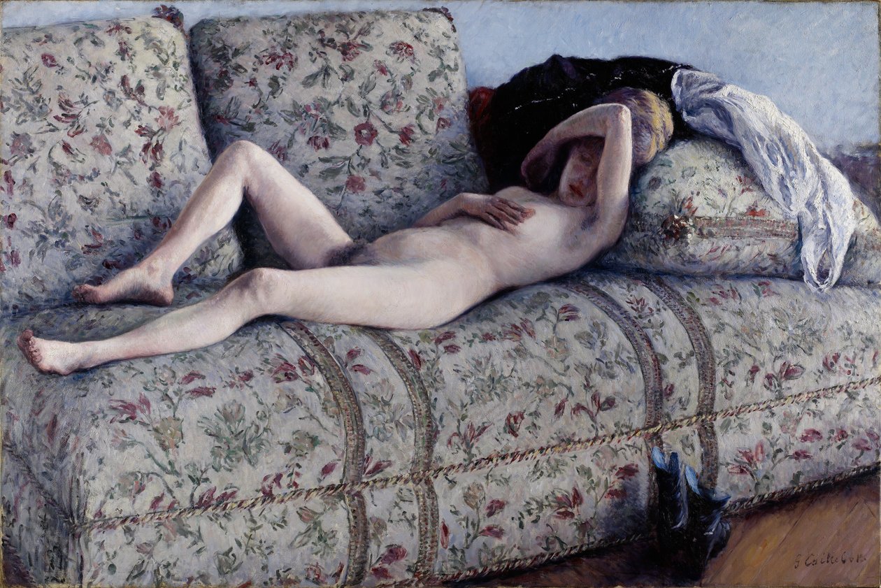 Akt na kanapie, ok.1880 autorstwa Gustave Caillebotte