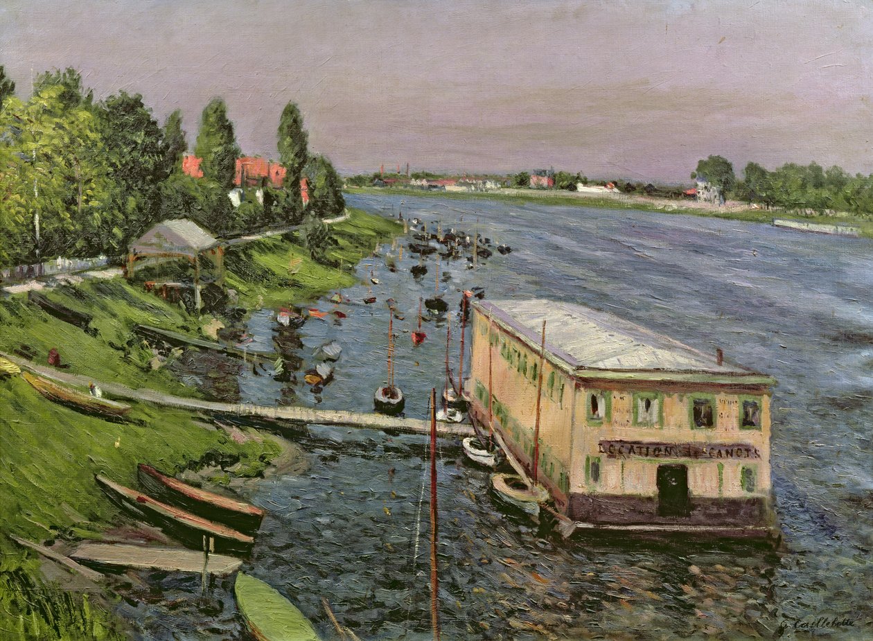 Ponton w Argenteuil, ok. 1886-87 r. autorstwa Gustave Caillebotte
