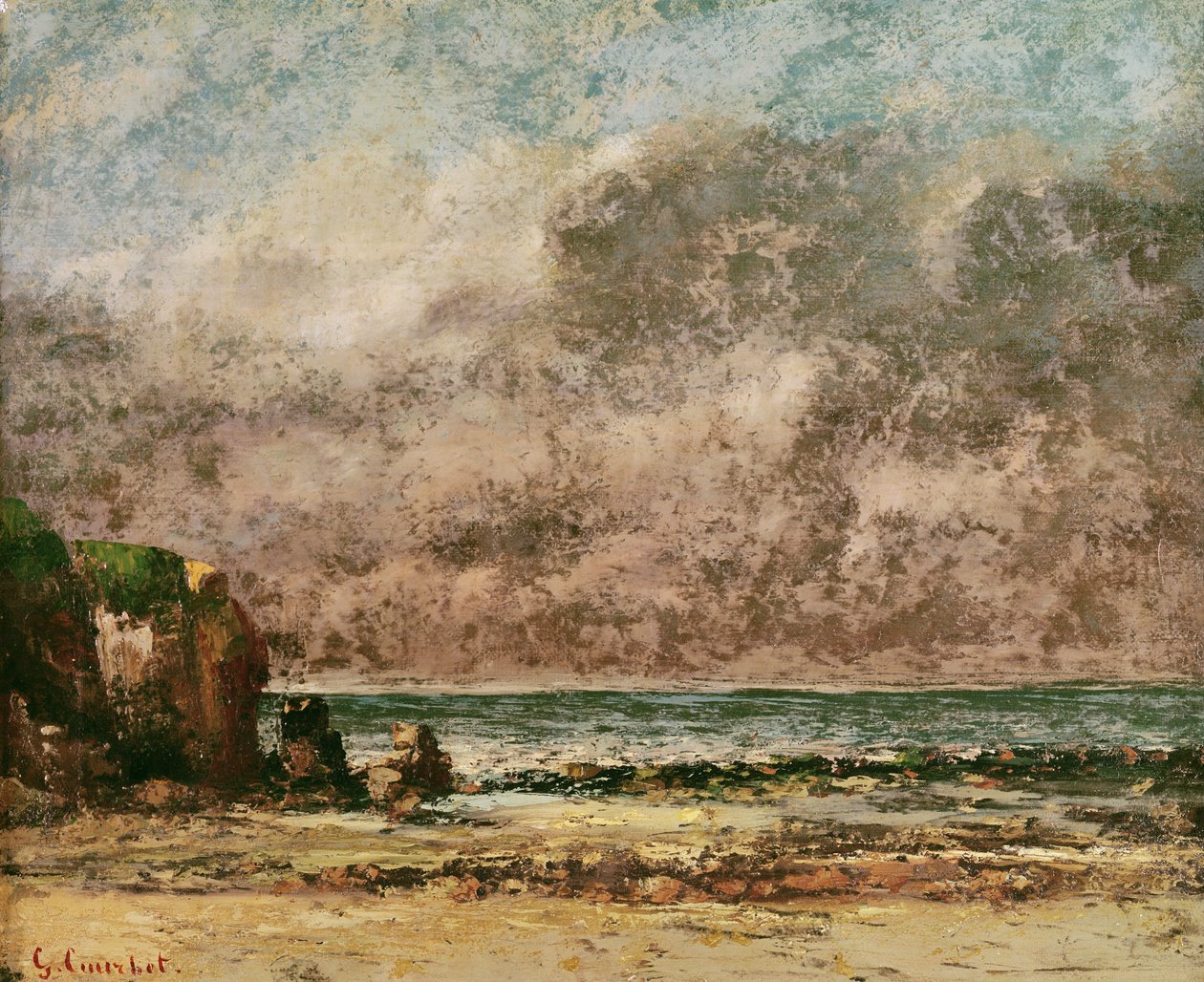 Spokojny pejzaż morski autorstwa Gustave Courbet