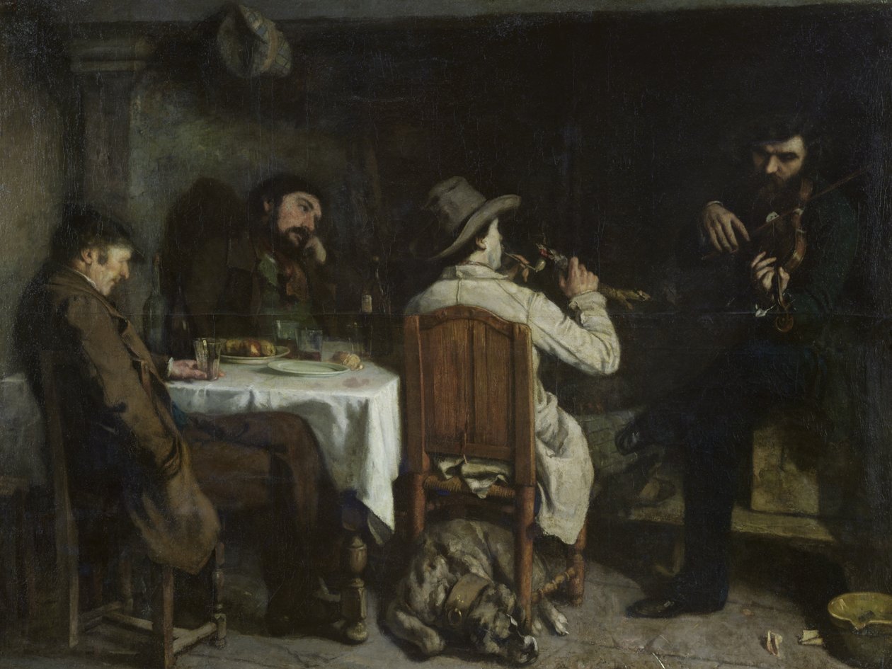 Po kolacji w Ornans, 1848 r. autorstwa Gustave Courbet