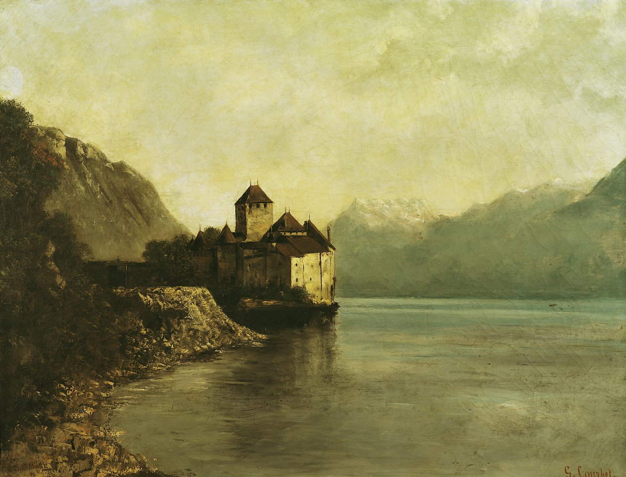 Zamek Chillon, 1874 autorstwa Gustave Courbet