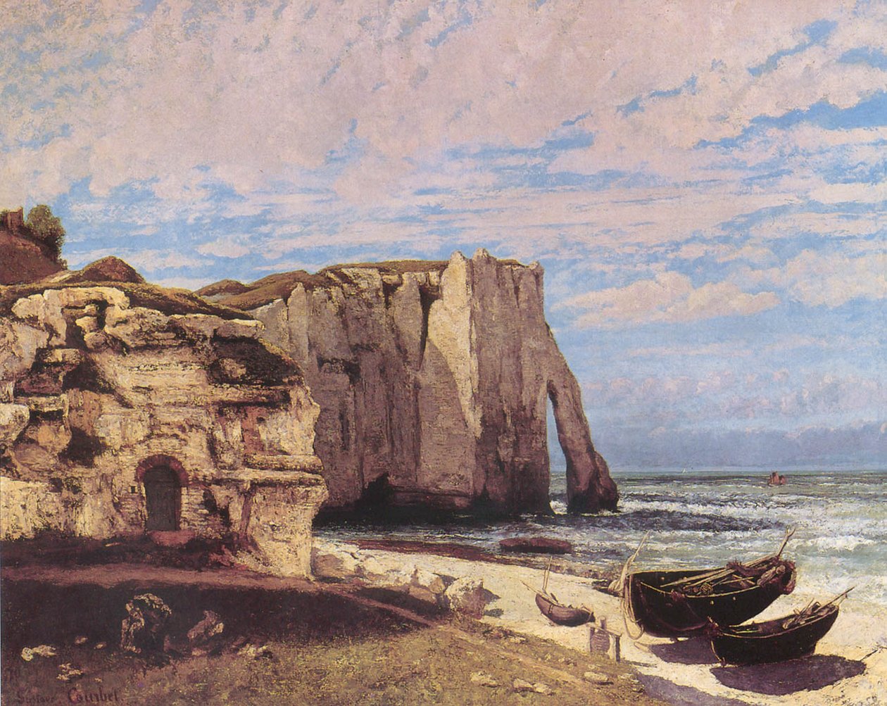 Klify w Etretat po burzy autorstwa Gustave Courbet