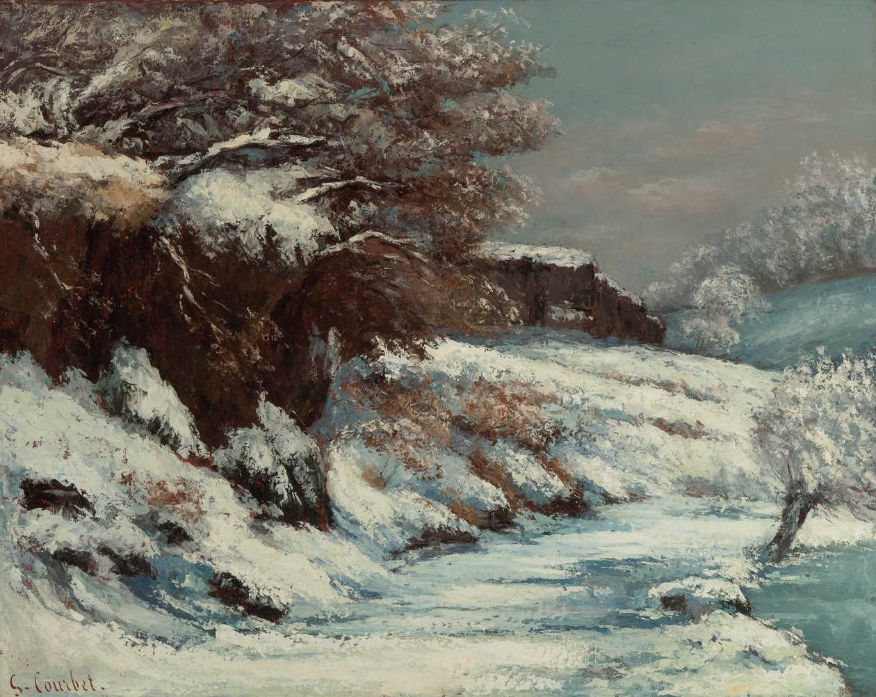 Efekt śniegu autorstwa Gustave Courbet