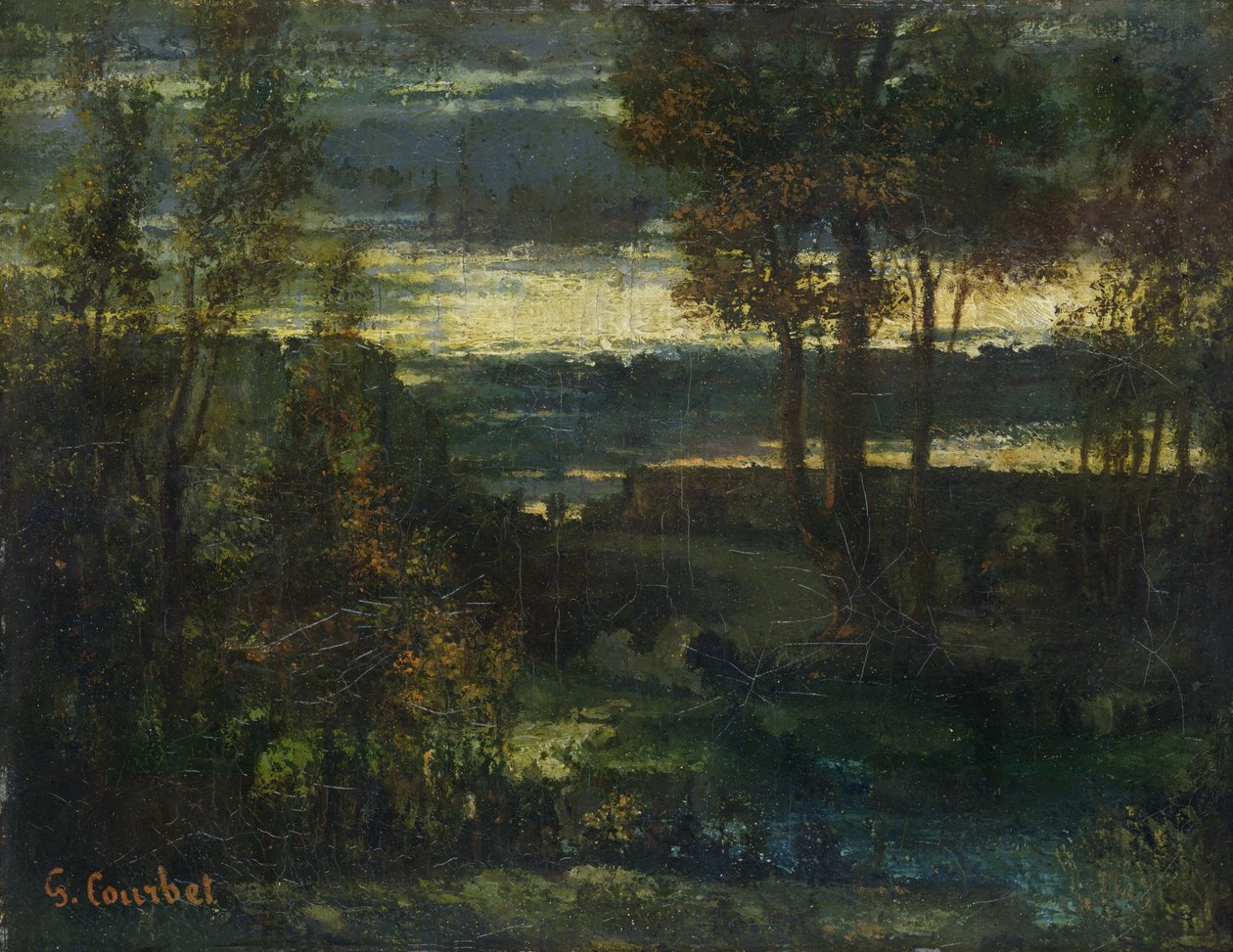 Wieczorny krajobraz autorstwa Gustave Courbet
