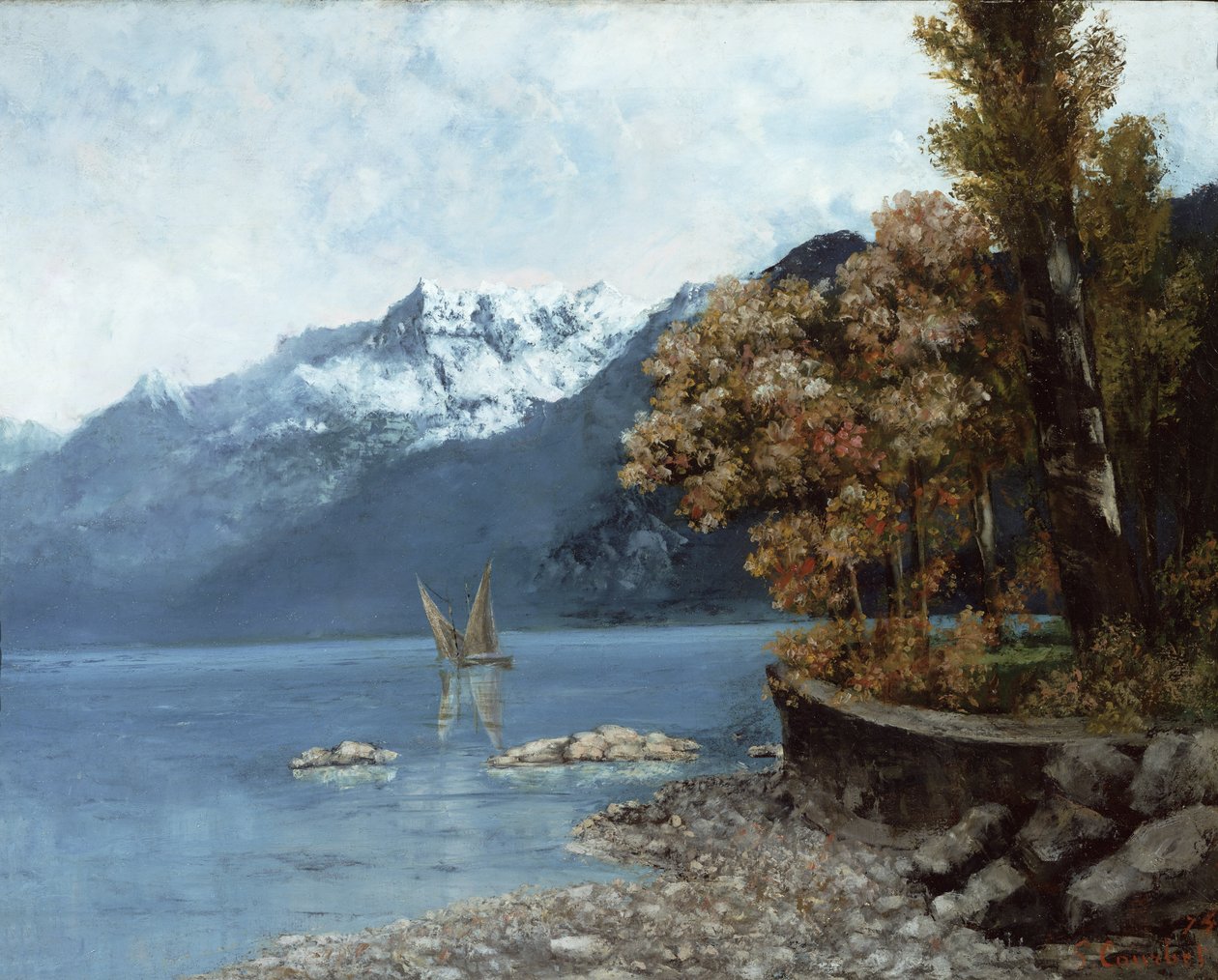 Jezioro Leman, 1874 r. autorstwa Gustave Courbet