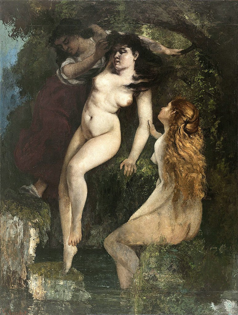 Trzech kąpiących się autorstwa Gustave Courbet