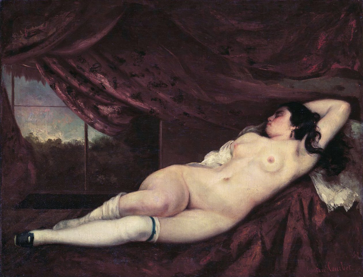 Naga leżąca kobieta autorstwa Gustave Courbet