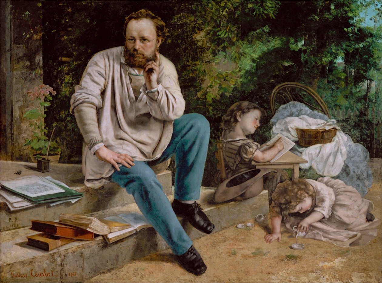 Pierre-Joseph Proudhon i jego dzieci autorstwa Gustave Courbet
