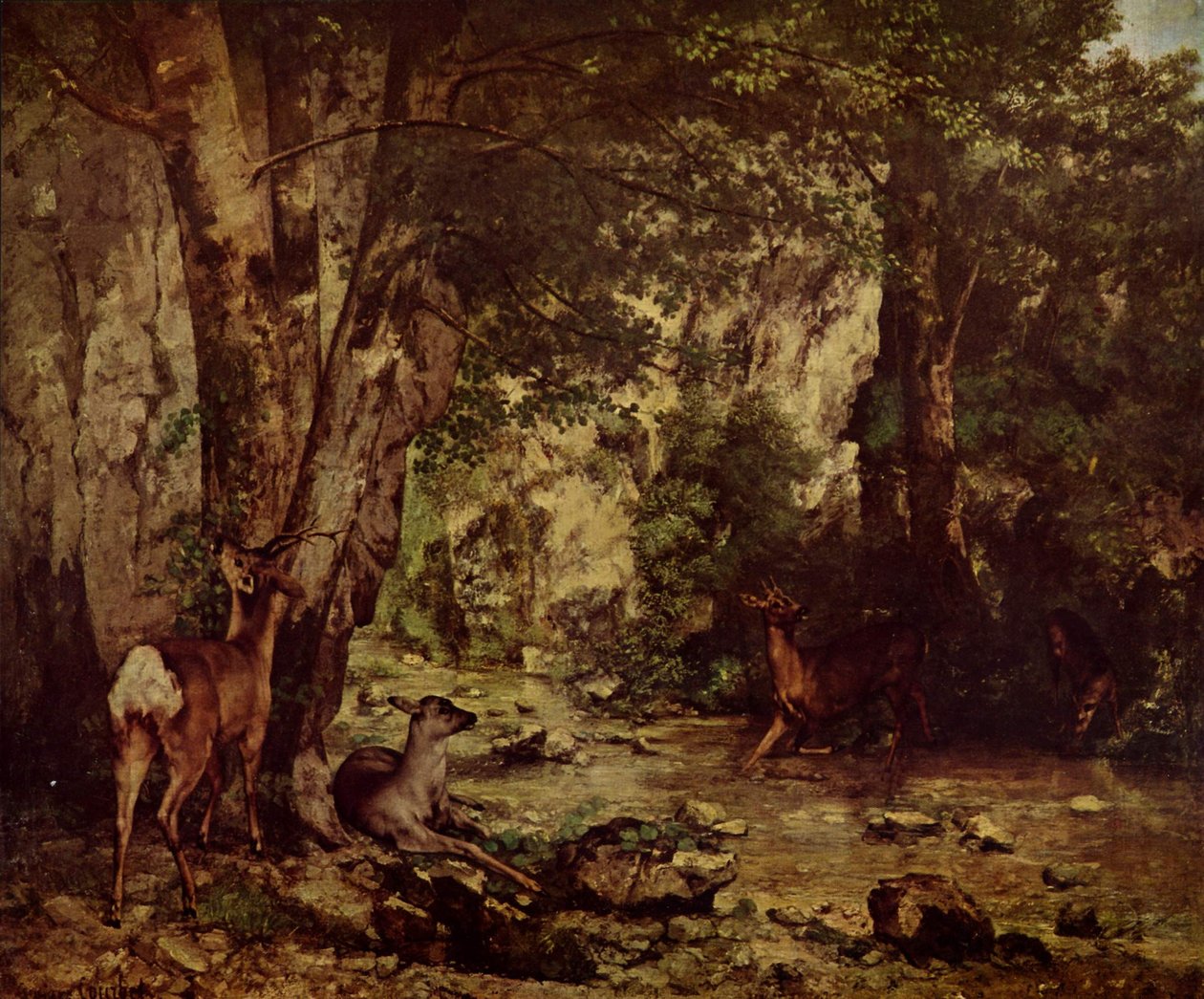 Sarna w lesie autorstwa Gustave Courbet