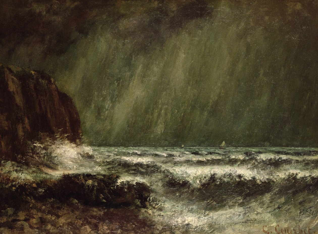 Burza na morzu, 1865 autorstwa Gustave Courbet