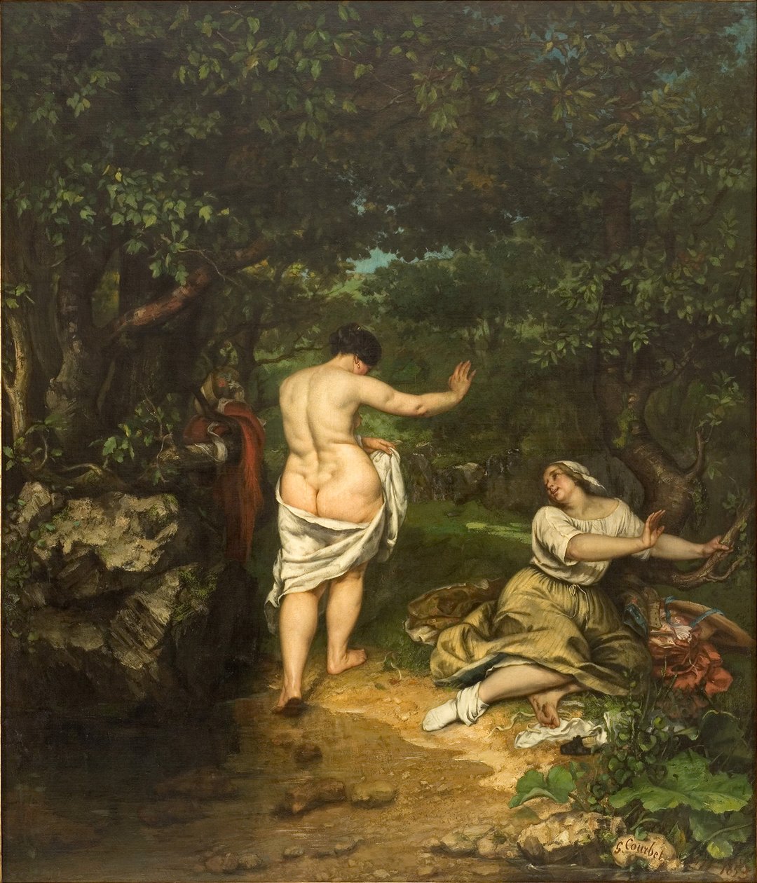 Kąpiący się autorstwa Gustave Courbet