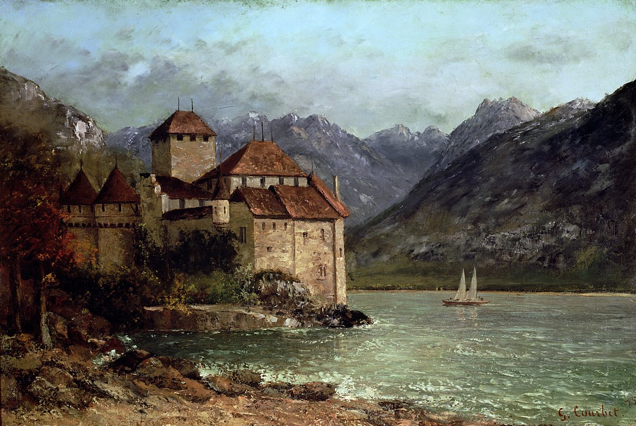 Zamek Chillon, 1875 r autorstwa Gustave Courbet
