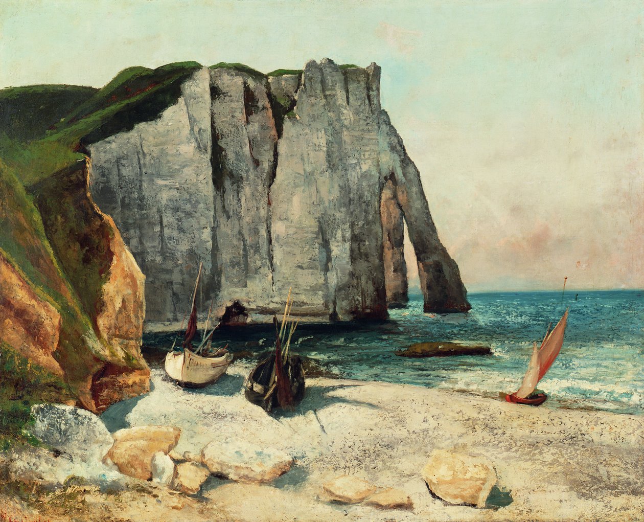 Klify Etretat, port w Avale, 1869 autorstwa Gustave Courbet