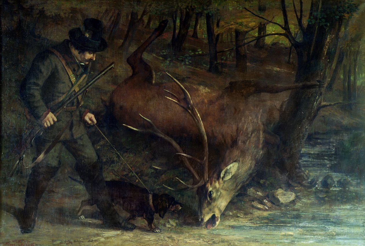 Śmierć Jelenia, 1859 autorstwa Gustave Courbet