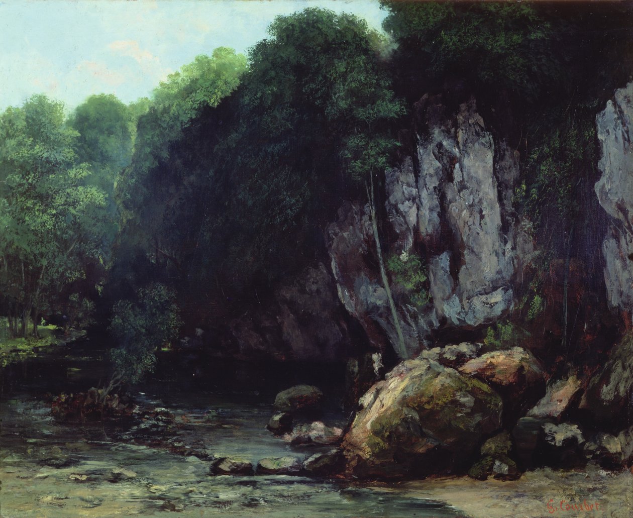 Strumień z Czarnej Groty autorstwa Gustave Courbet