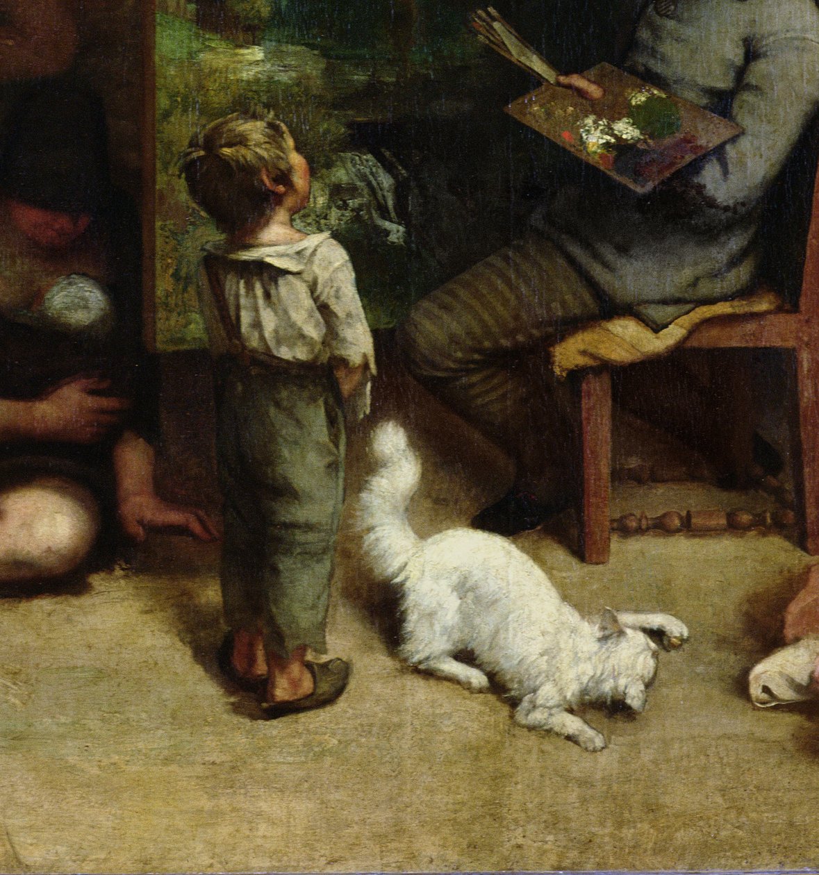 Pracownia Malarza, alegoria prawdziwa, 1855 (szczeg. 19190) autorstwa Gustave Courbet