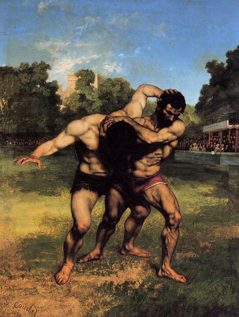 Zapaśnicy autorstwa Gustave Courbet