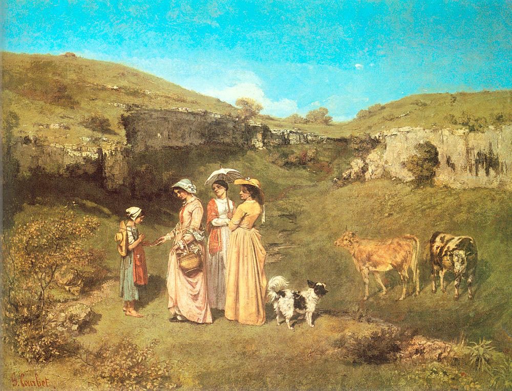 Młode panie z wioski autorstwa Gustave Courbet