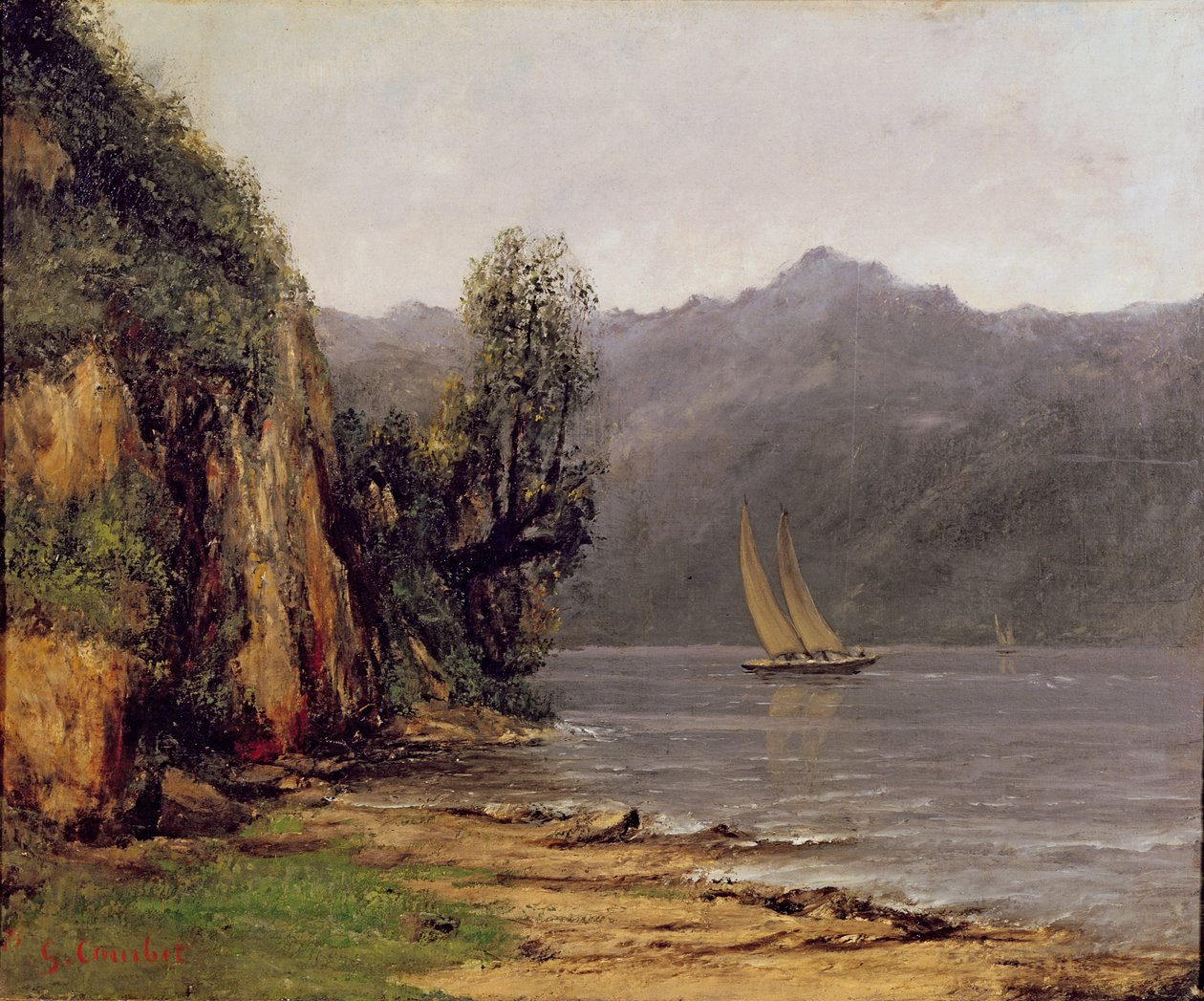 Widok na Jezioro Leman, ok. 1873-77 autorstwa Gustave Courbet