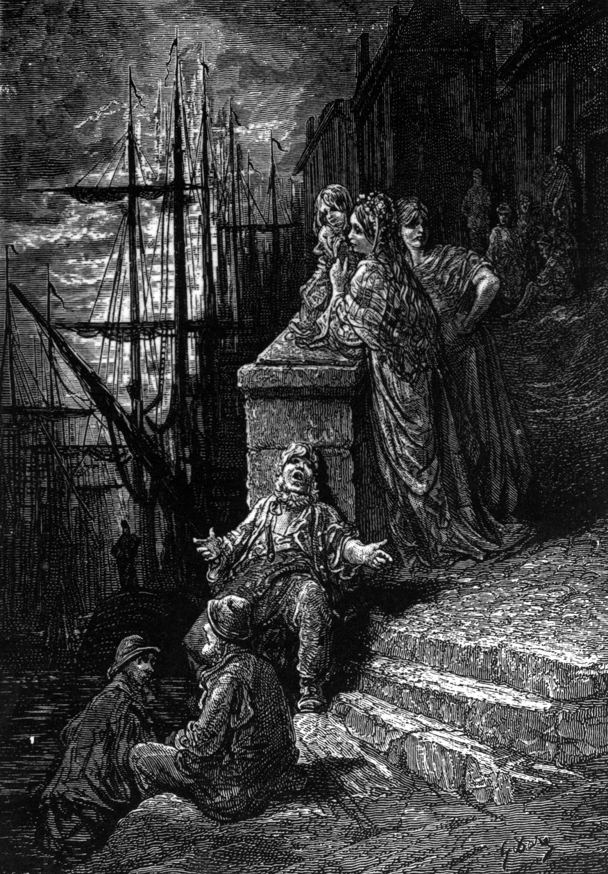 Rodzina Watermana z „Londyn, pielgrzymka” Williama Blancharda Jerrolda, wydanie opublikowane w 1890 r. autorstwa Gustave Dore