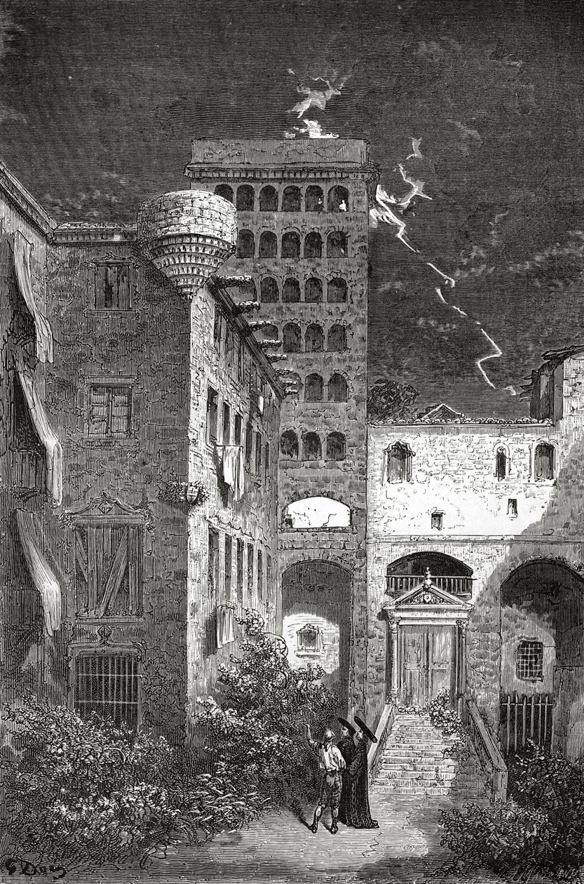 Więzienie inkwizycji w Barcelonie, ilustracja z magazynu „Le Tour du Monde”, 1862 autorstwa Gustave Dore