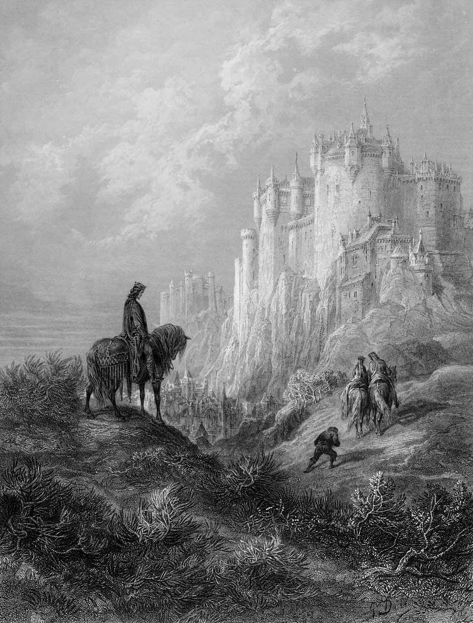 Camelot, ilustracja z „Idylls of the King” Alfreda Tennysona autorstwa Gustave Dore