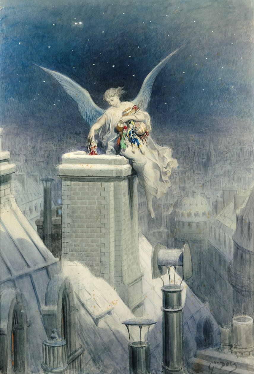 Wigilia (wc i gwasz na papierze) autorstwa Gustave Dore