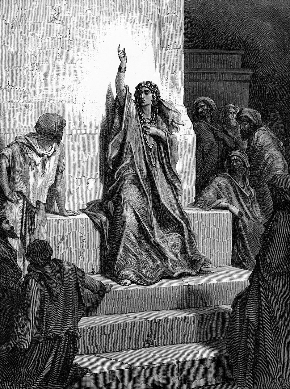 Pieśń triumfu Debory. - Biblia autorstwa Gustave Dore