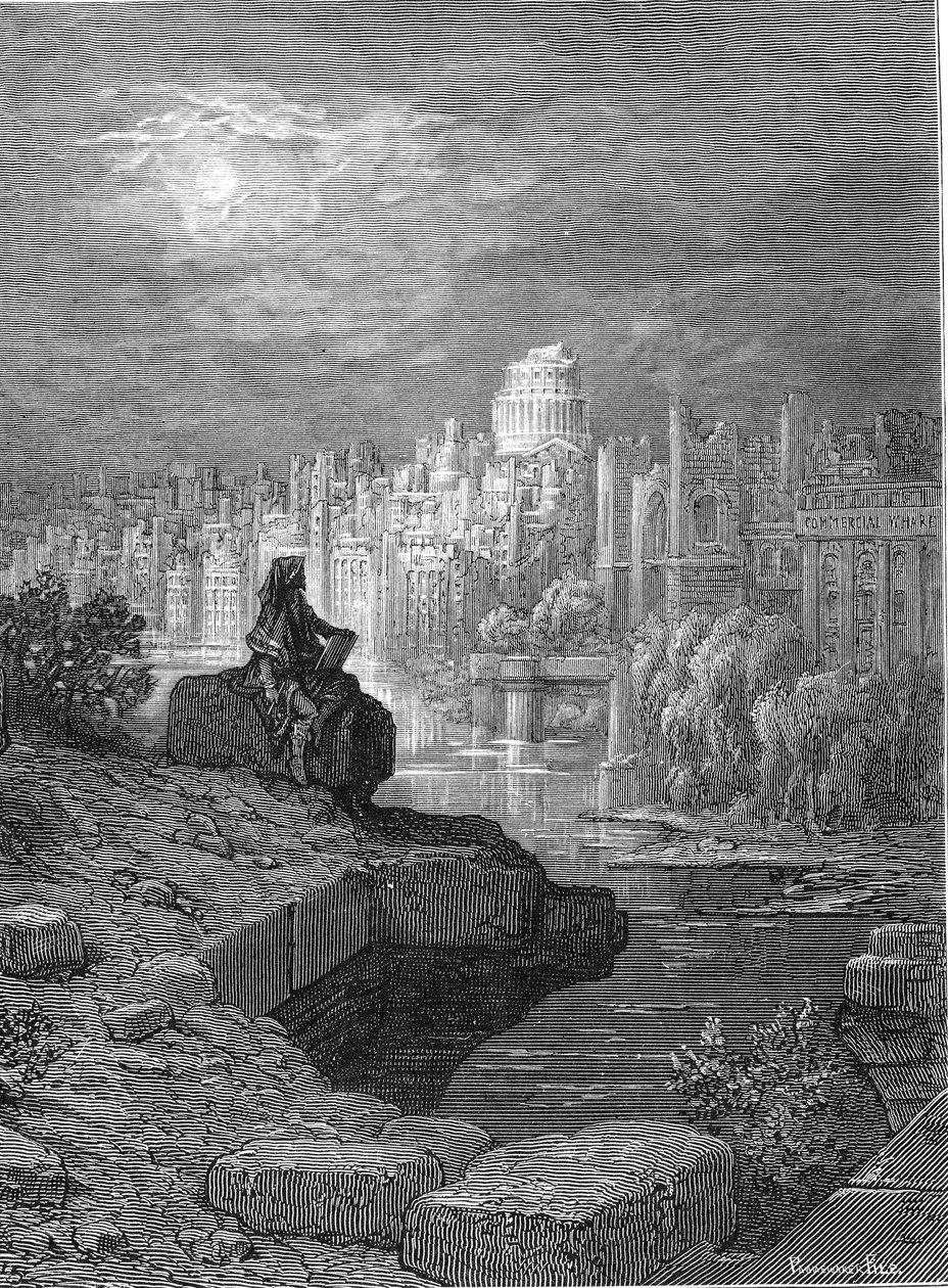 Ilustracja „Nowozelandczyk” z „Londyn: pielgrzymka” Blancharda Jerrolda, 1872 autorstwa Gustave Dore