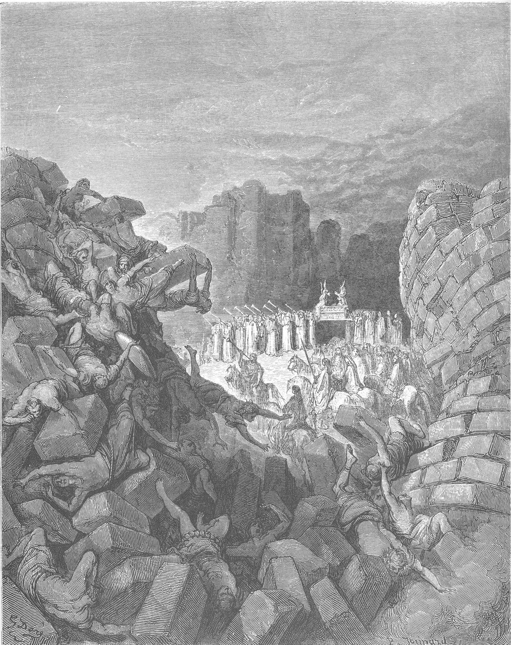 Upadają mury Jerycha autorstwa Gustave Dore