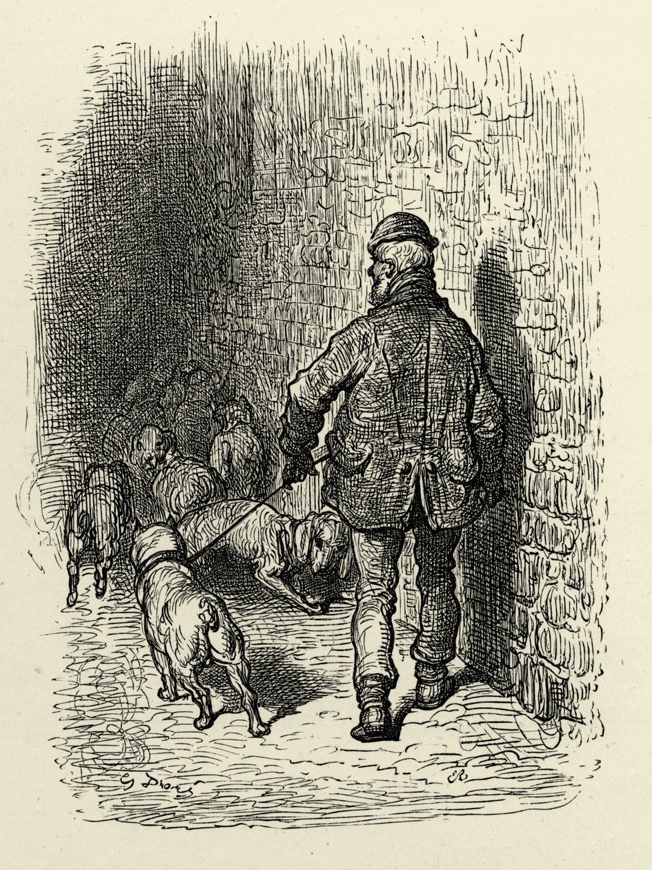 Londyńskie doki wiktoriańskie autorstwa Gustave Dore