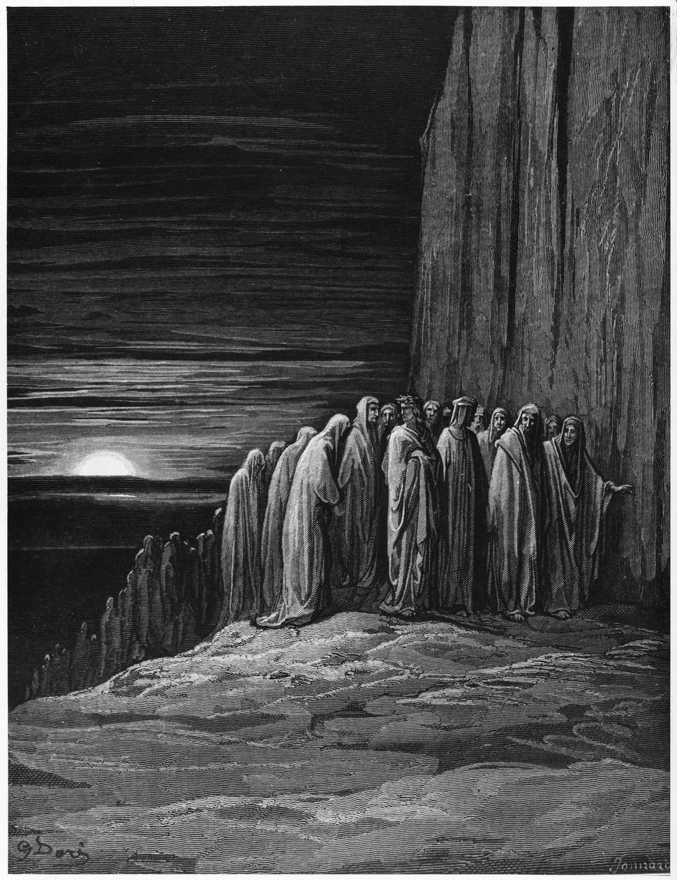 Wergiliusz (70-19 p.n.e.) i Dante, ilustracja z "Boskiej komedii" (Inferno) Dante Alighieri (1265-1321) Paryż, wyd. 1885 autorstwa Gustave Dore