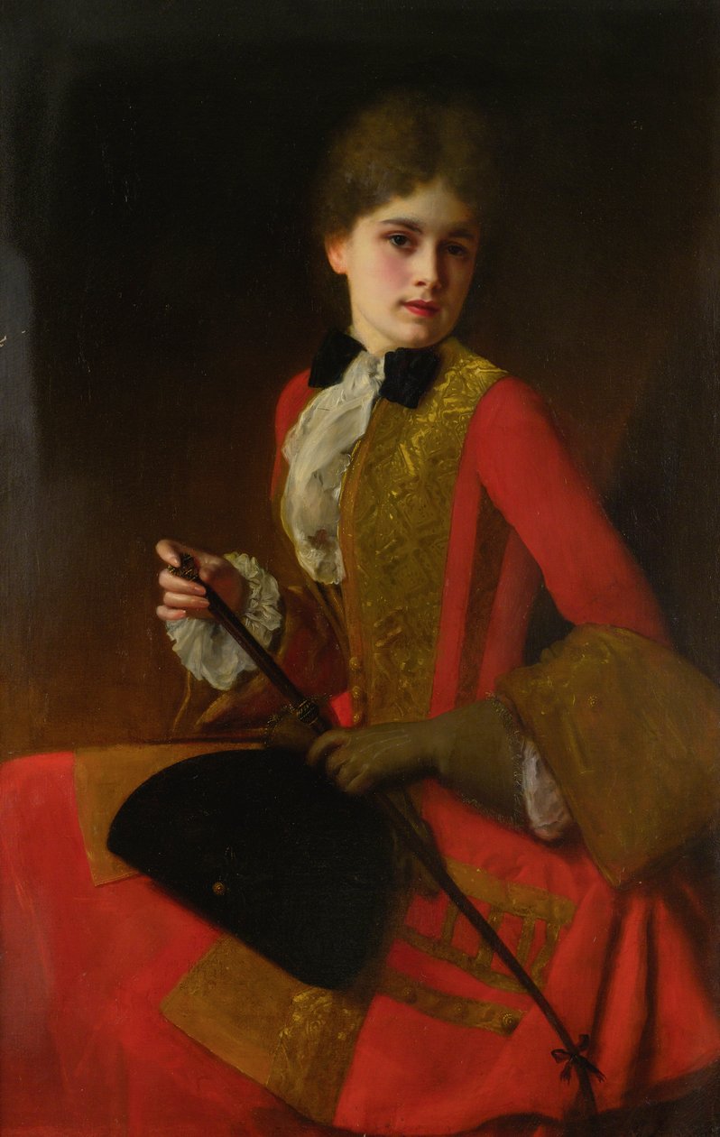 Dziewczyna w stroju jeździeckim autorstwa Gustave Jacquet