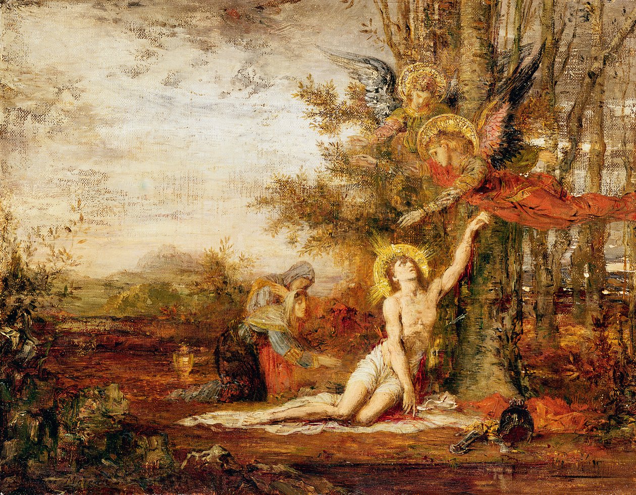 Chrystus z aniołami autorstwa Gustave Moreau