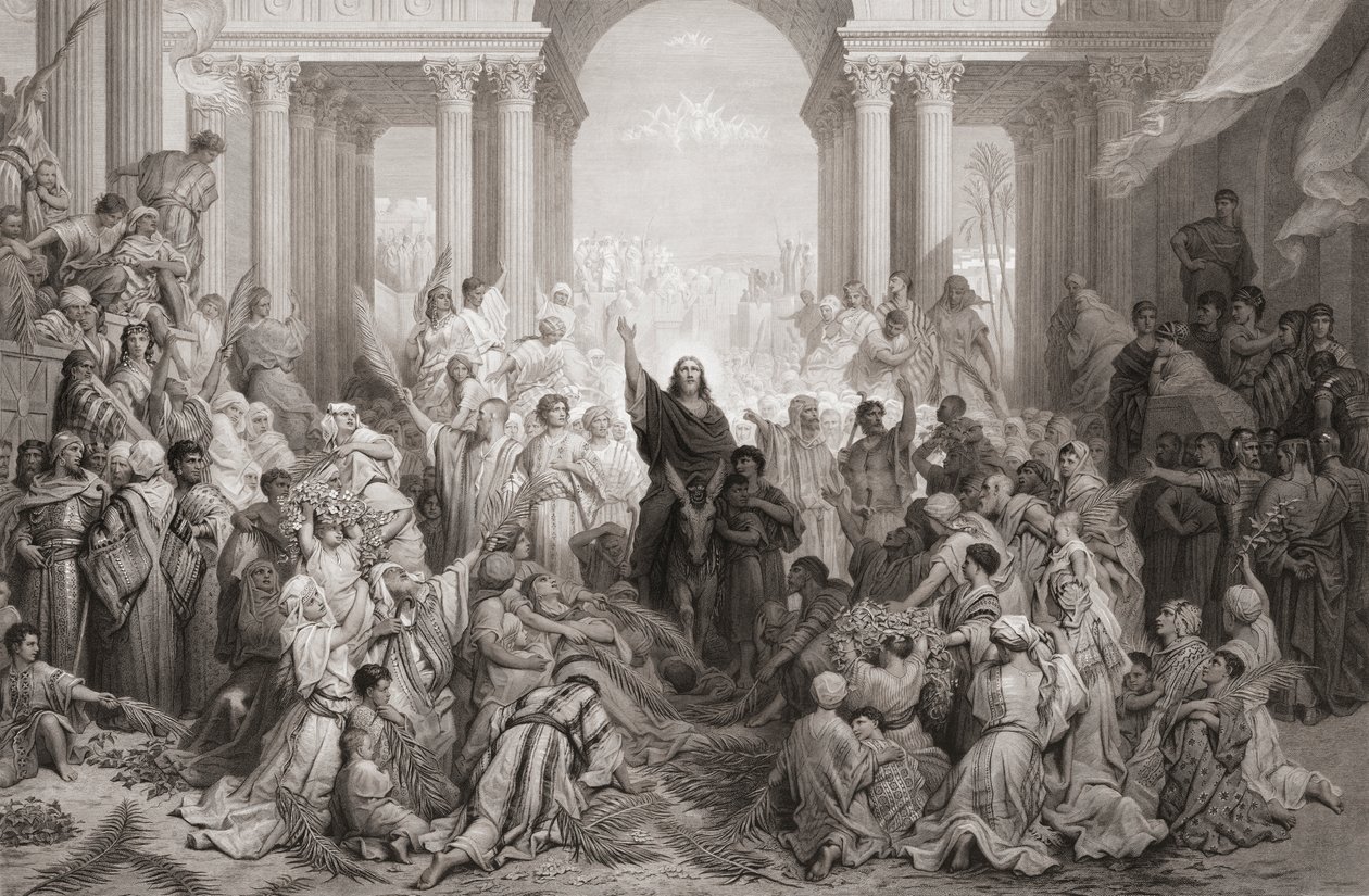 Wjazd Chrystusa do Jerozolimy autorstwa Gustave (after) Dore