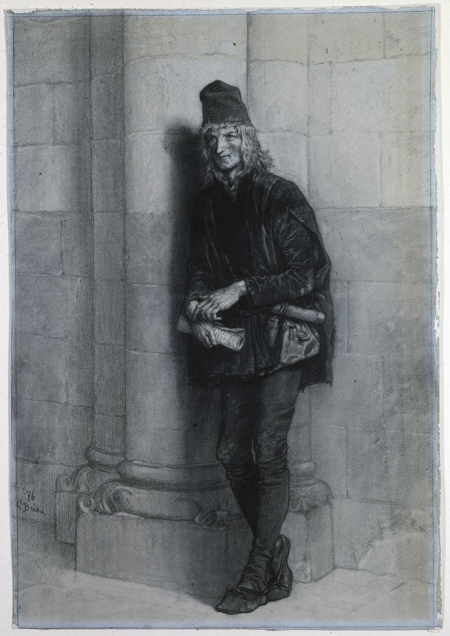Pierre Gringoire. autorstwa Gustave Brion