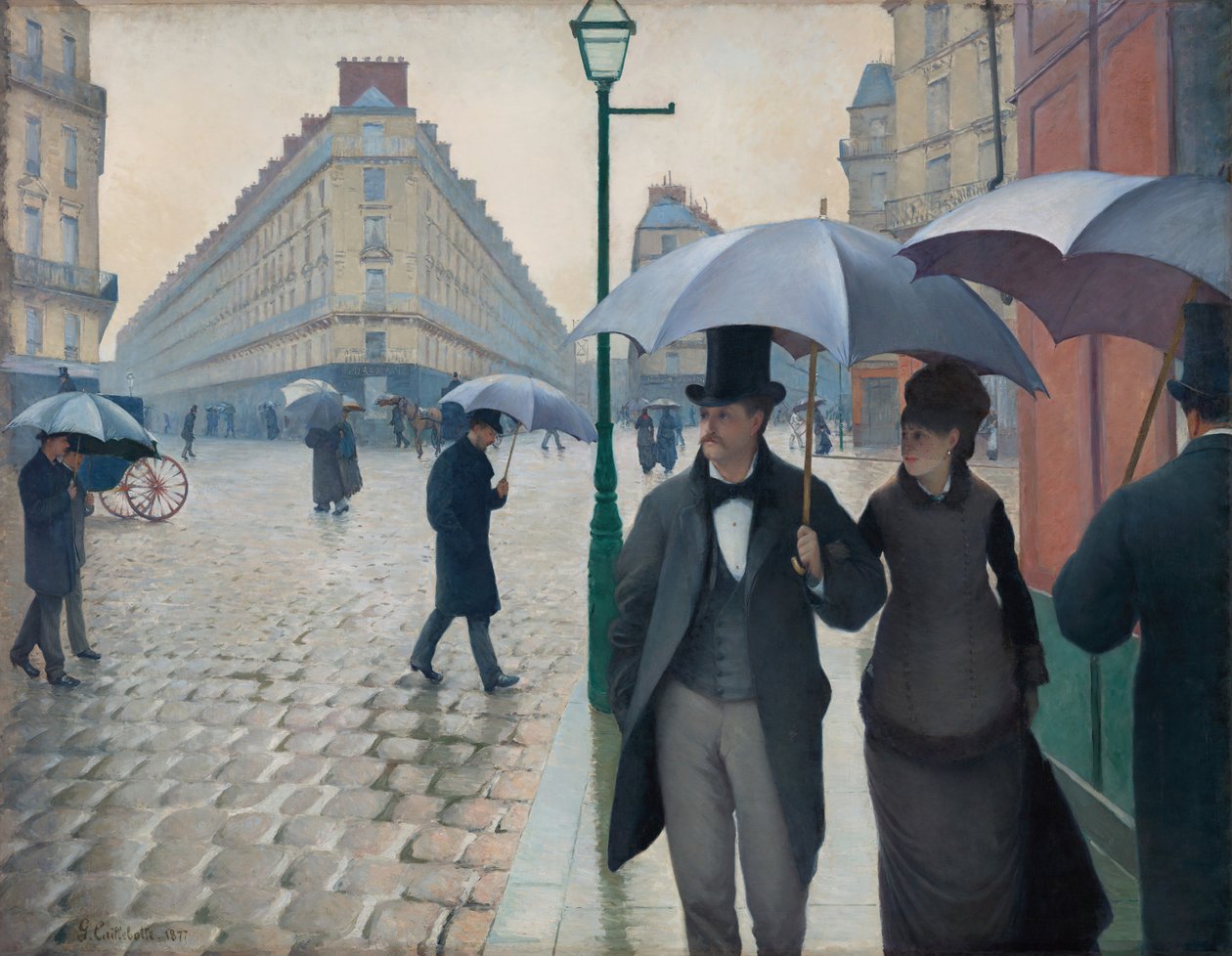 Ulica Paryska, Deszczowy Dzień, 1877. autorstwa Gustave Caillebotte
