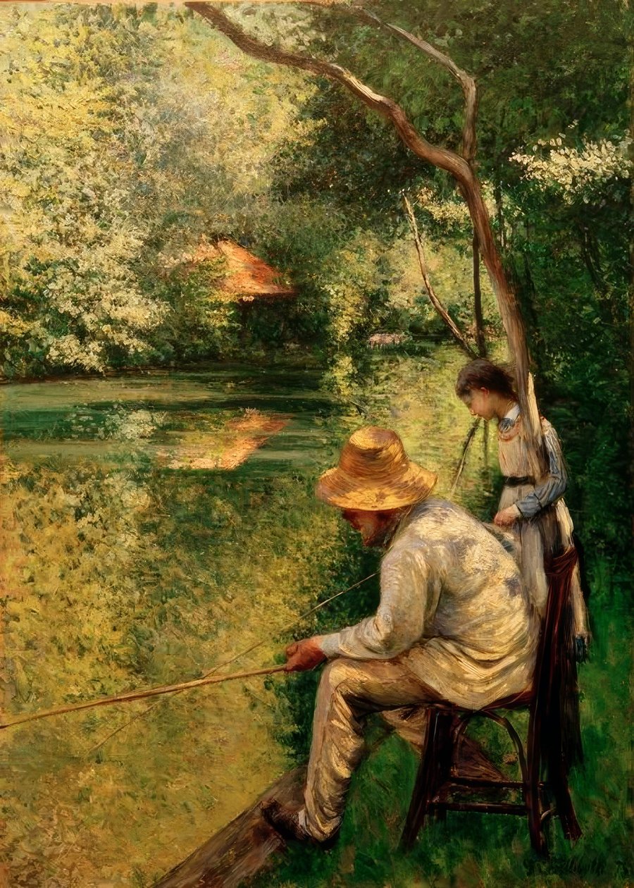 Wędkarstwo autorstwa Gustave Caillebotte