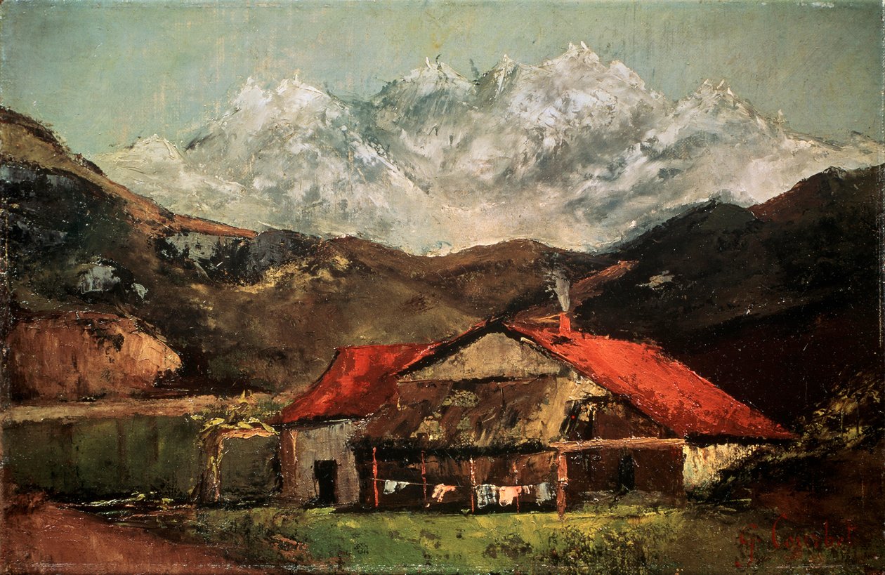 Chata w górach, ok. 1874 r. autorstwa Gustave Courbet