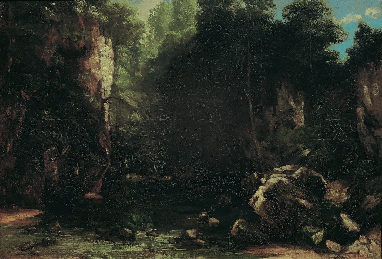Zacieniony strumyk autorstwa Gustave Courbet
